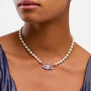 Vivienne Westwood Silver Pearl Necklace